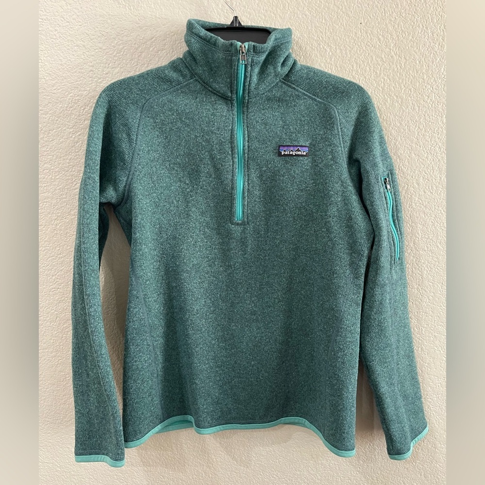 Patagonia better sweater 1/4 zip pullover green women’s medium outdoor sweater
